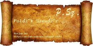 Polák Szevér névjegykártya
